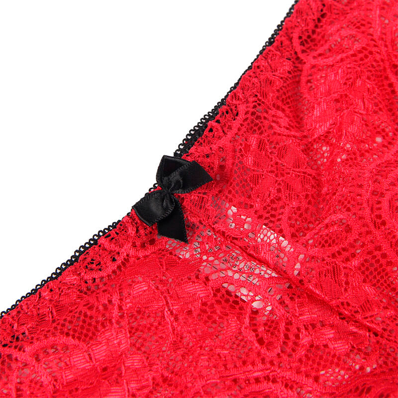 Subblime Sets Subblime - 953898 Silk And Lace Nightgown + Panties Red S/M