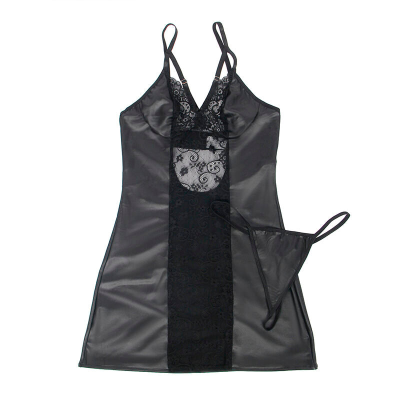 Subblime Dresses Subblime - 954161 Dress + Thong Leather Black S/M