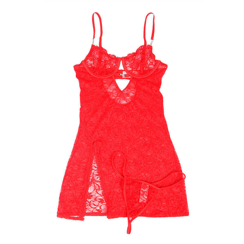 Subblime Babydolls Subblime - 954208 Lace Babydoll With Adjustable Straps Red S/M