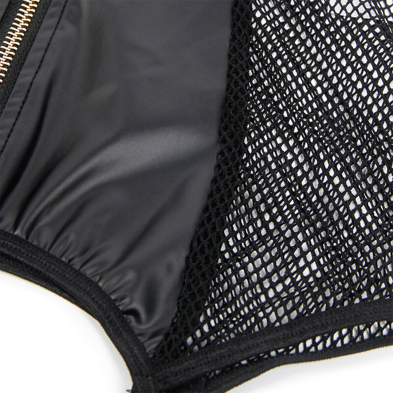 Subblime Dresses Subblime - 954451 Sexy Mesh Dress Leather Black L/Xl