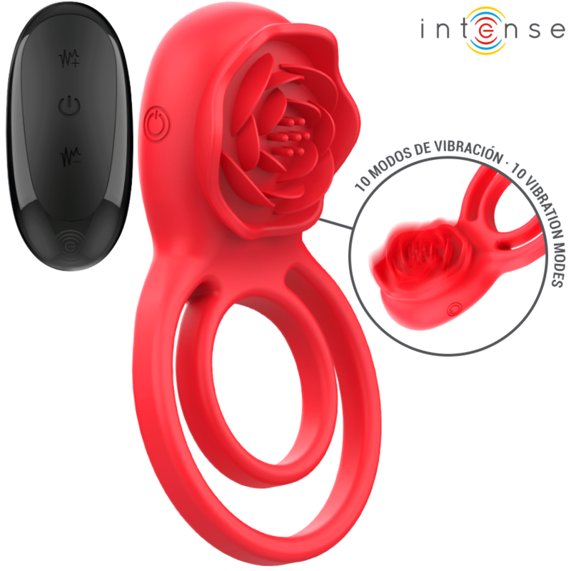 Intense Fun Intense - Gail Stimulator Rose 10 Vibrations Red Remote Control