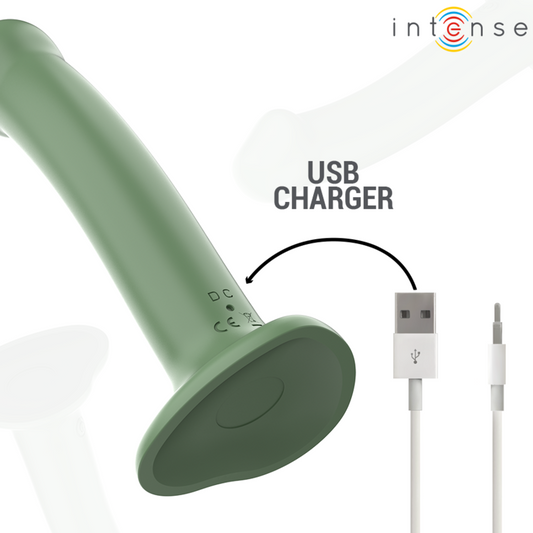 Intense Fun Intense - Becca Vibrator With Suction Cup 10 Vibrations Green Remote Control