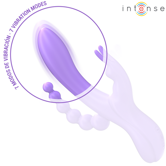 Intense Fun Intense - Miko Triple Vibrator Rabbit & Stimulator & Anal 7 Vibrations Purple