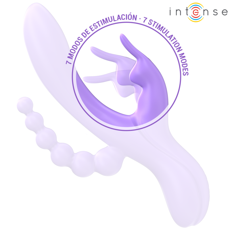 Intense Fun Intense - Miko Triple Vibrator Rabbit & Stimulator & Anal 7 Vibrations Purple