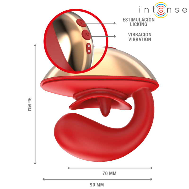 Intense Fun Intense - Mariah Vibrator & Stimulator In U Shape 10 Vibrations Red