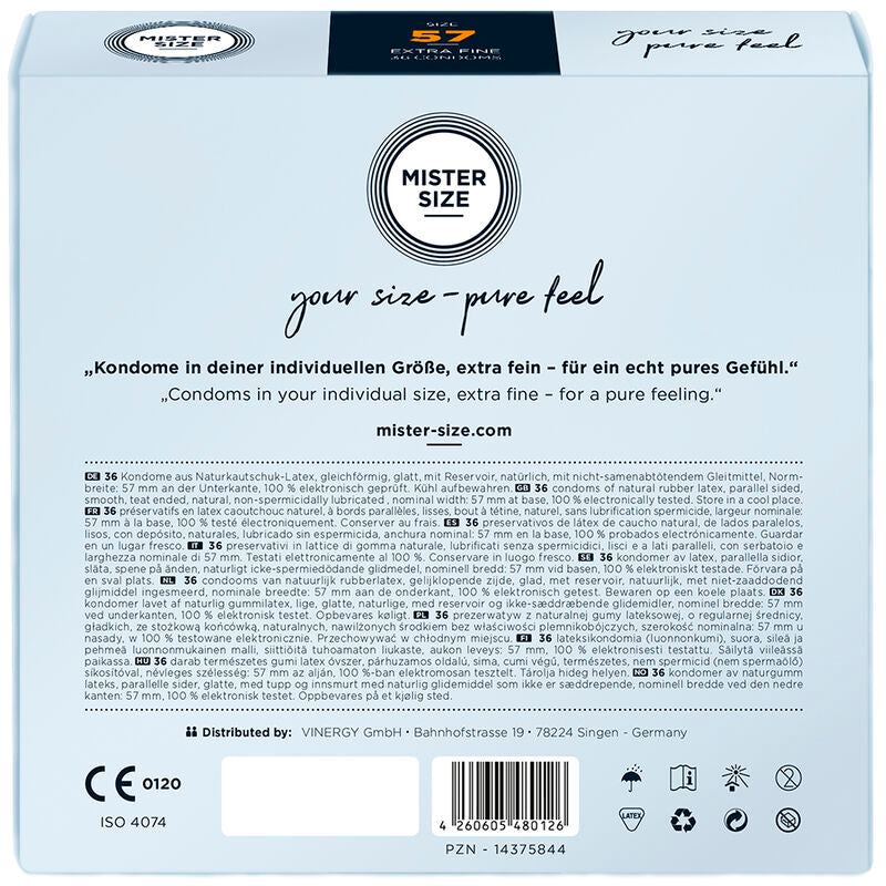 Mister Size Condom Size L 57 Mm (36 Units)