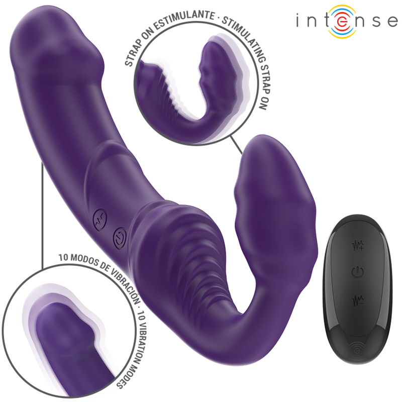 Intense Fun Intense - Jill Double Vibrator 20 Cm Purple Remote Control