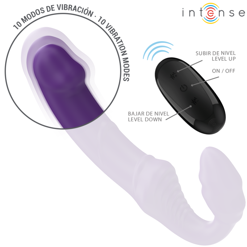 Intense Fun Intense - Jill Double Vibrator 20 Cm Purple Remote Control