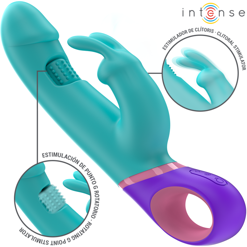 Intense Fun Intense - Monica Rabbit Vibrator With Rotating G-Spot Stimulator Blue