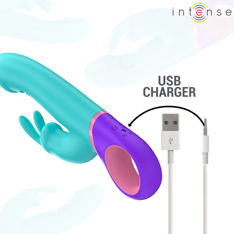 Intense Fun Intense - Monica Rabbit Vibrator With Rotating G-Spot Stimulator Blue