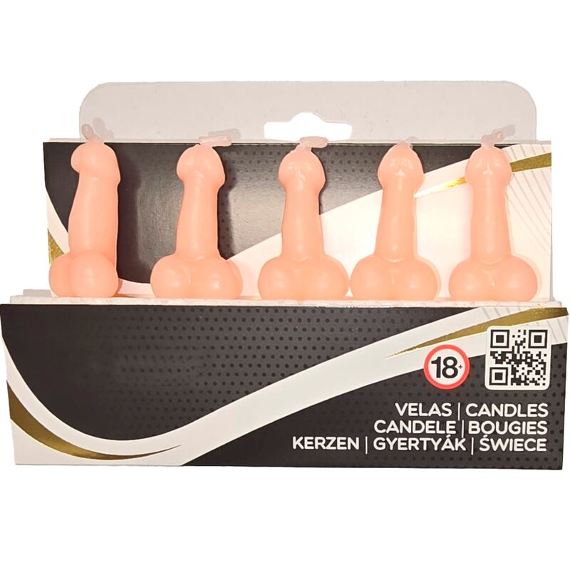 Diablo Picante Box Of 5 Flesh Penis-Shaped Candles