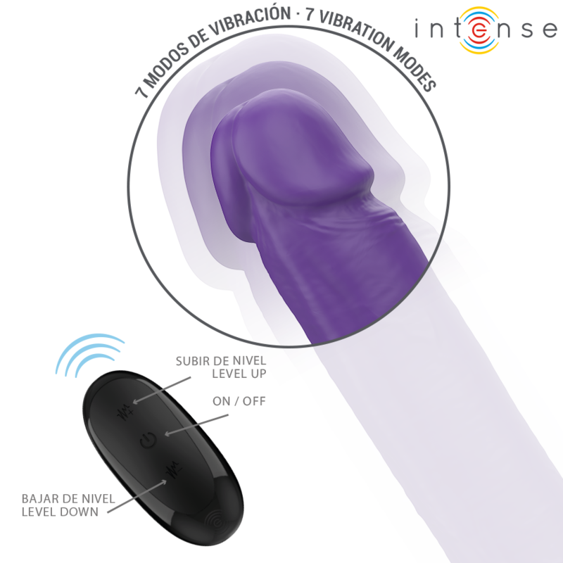 Intense Fun Intense - Gunter Dildo Double Vibrator 40 Cm Purple Remote Control