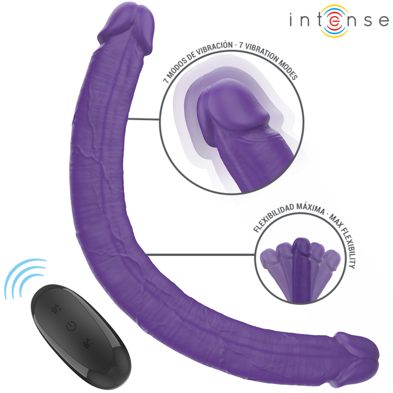 Intense Fun Intense - Gunter Dildo Double Vibrator 40 Cm Purple Remote Control