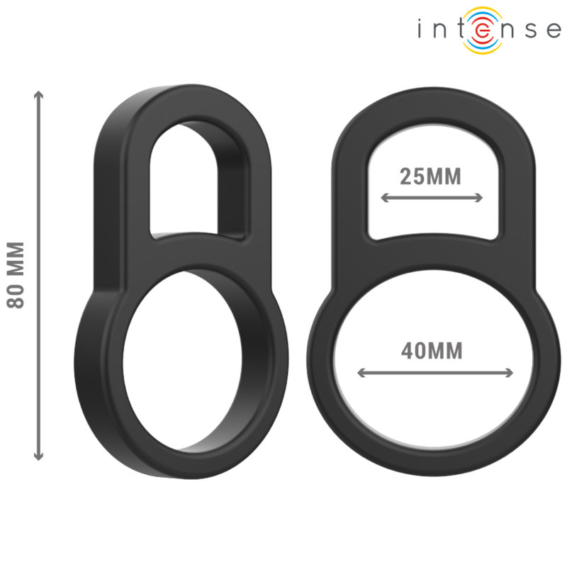 Intense Couples Toys Intense - Bobby Double Silicone Penis Ring Black