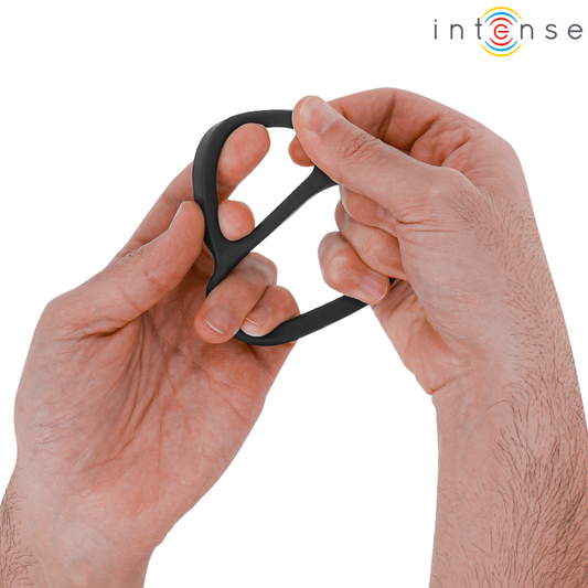 Intense Couples Toys Intense - Bobby Double Silicone Penis Ring Black