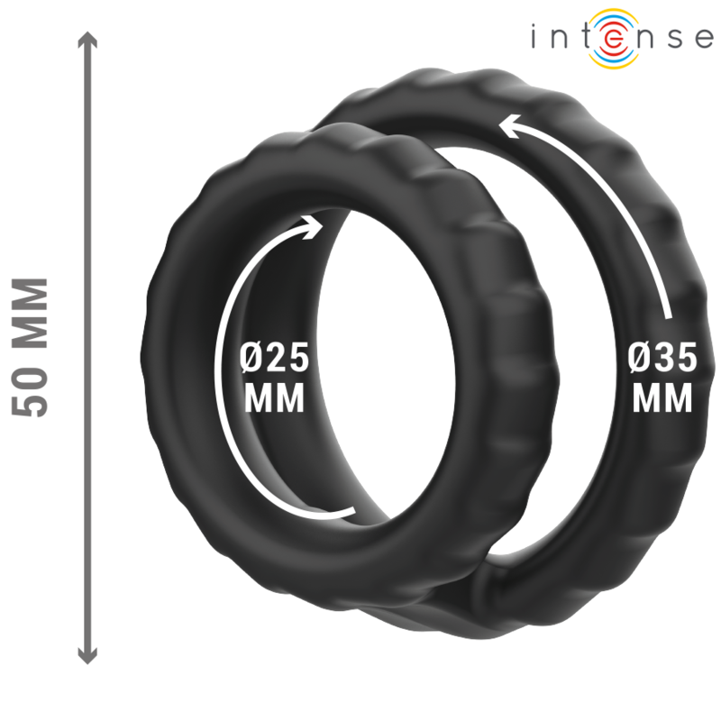Intense Couples Toys Intense - Dewey Double Silicone Penis Ring Black Model 2