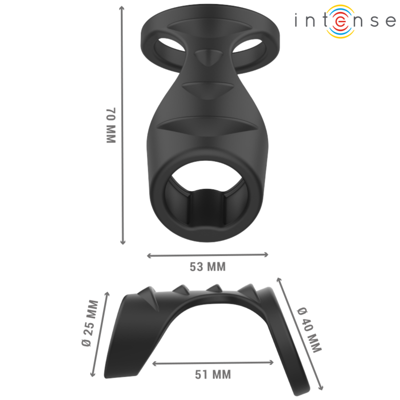 Intense Couples Toys Intense - Theo Double Silicone Penis Ring Black Model 3