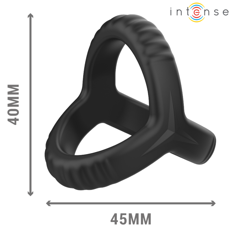 Intense Couples Toys Intense - Carson Double Silicone Penis Ring Black Model 4