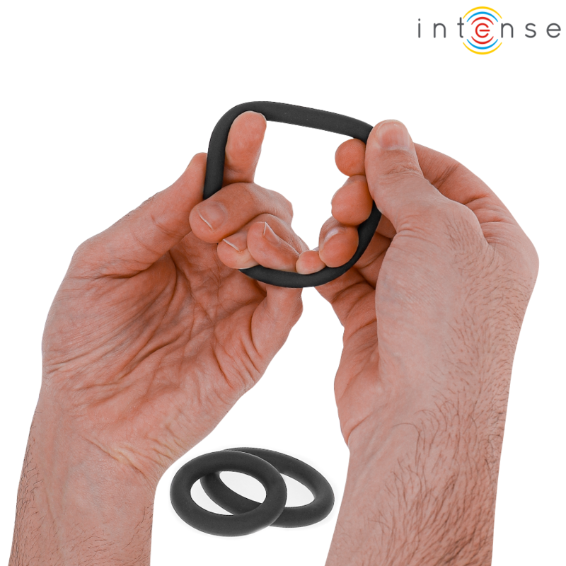 Intense Couples Toys Intense - Hugh 3 Basic Silicone Penis Rings Black