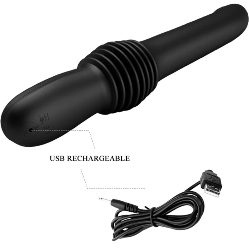 Pretty Love Pazuzu Vibrator 3 Thrust Modes Black