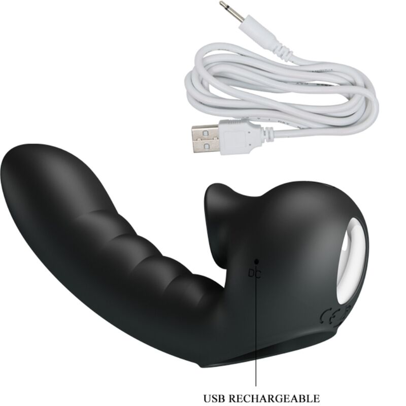 Pretty Love Hobgoblin Vibrating Finger Case 12 Vibrations + Clitoris Stimulator Black
