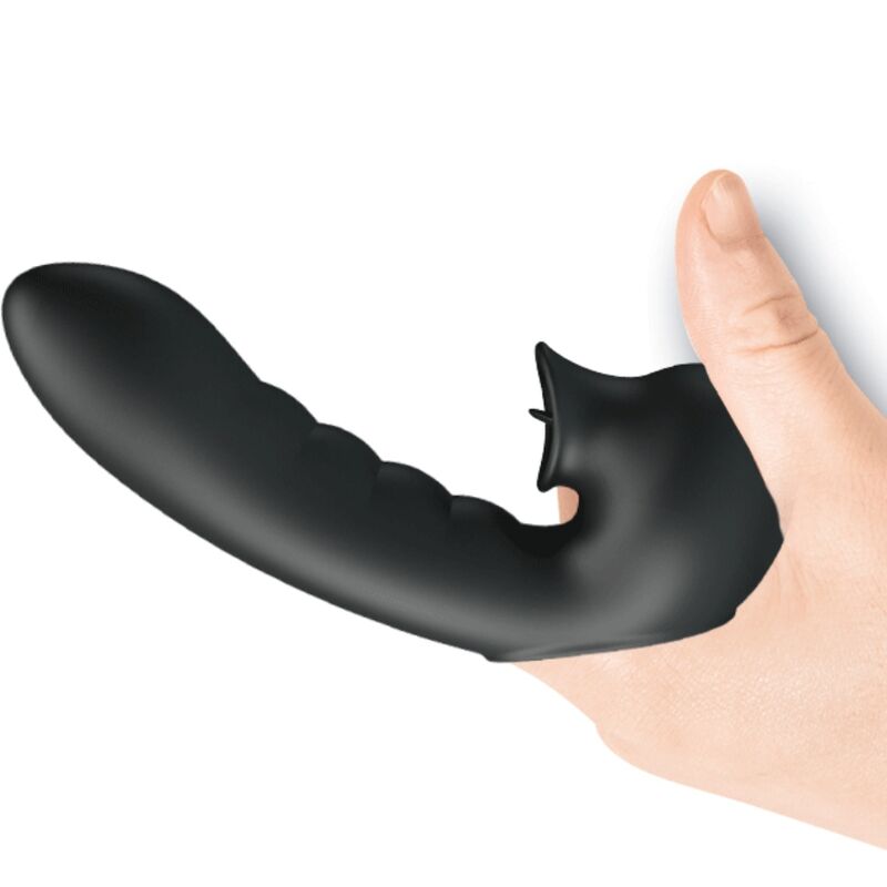 Pretty Love Hobgoblin Vibrating Finger Case 12 Vibrations + Clitoris Stimulator Black