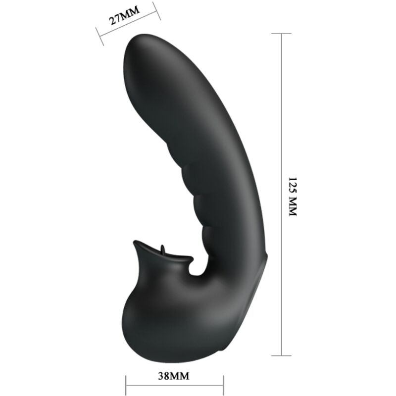 Pretty Love Hobgoblin Vibrating Finger Case 12 Vibrations + Clitoris Stimulator Black