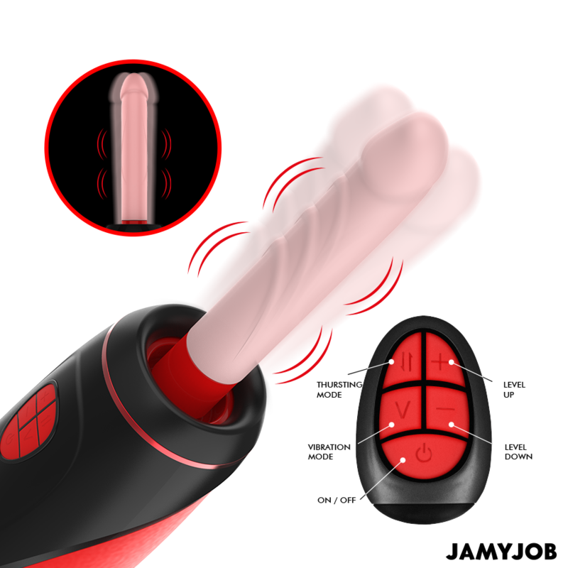 Jamyjob Pyston Base Automatic Masturbator With Remote Control Dildo