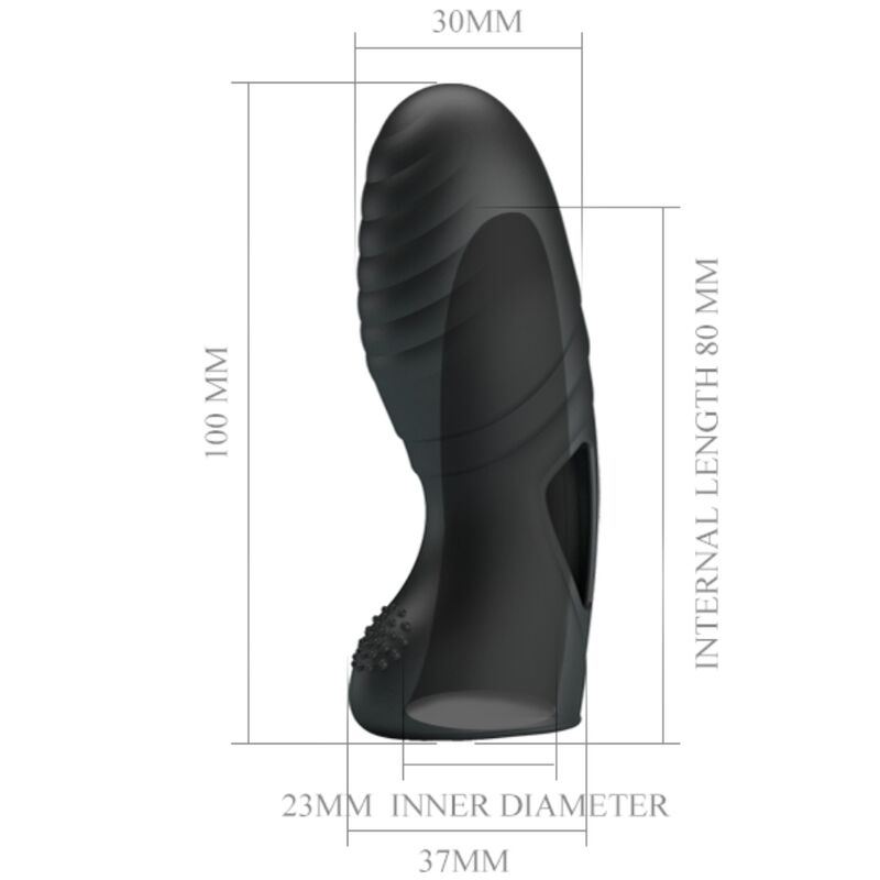 Pretty Love Alan Silicone Finger Vibrator Black