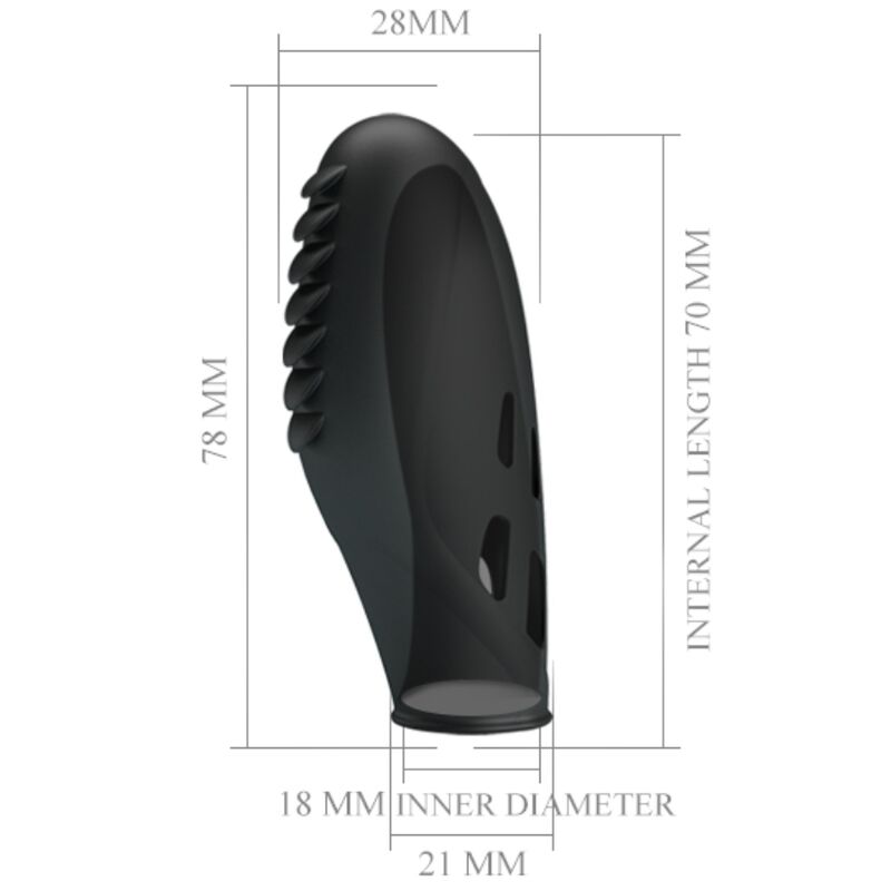 Pretty Love Gilo Silicone Finger Vibrator Black