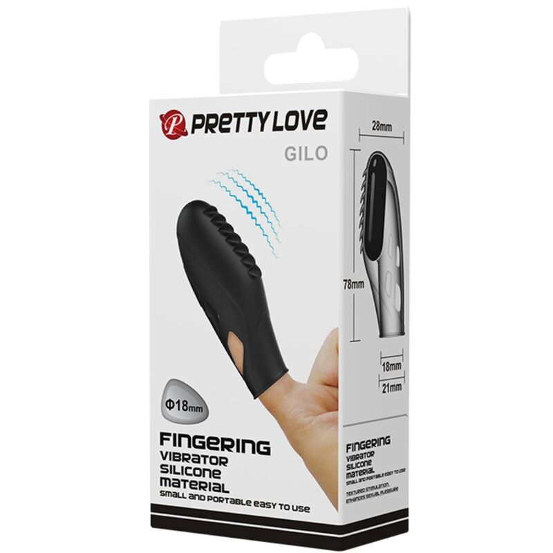 Pretty Love Gilo Silicone Finger Vibrator Black
