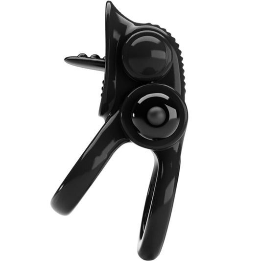 Pretty Love Passionate Ring Double Vibrating Ring + Clitoris Stimulator Black