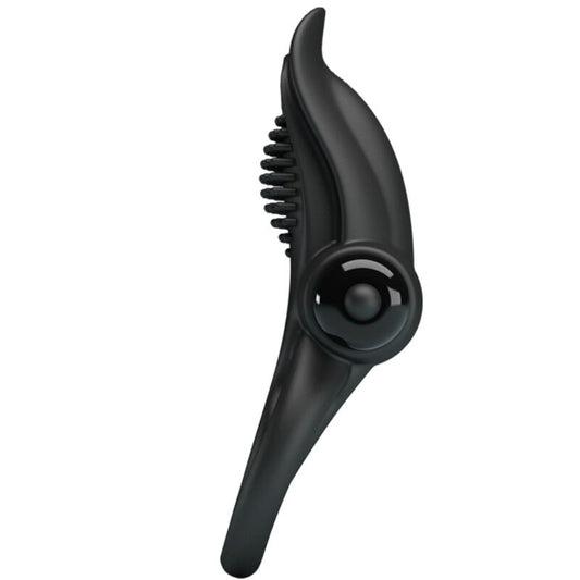 Pretty Love Double Vibrating Ring + Clitoris Stimulator 10 Vibrations Black