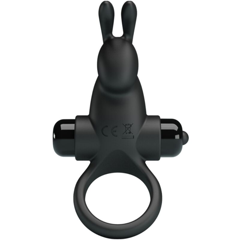 Pretty Love Vibrating Ring + Rabbit Clitoris Stimulator 10 Vibrations Black