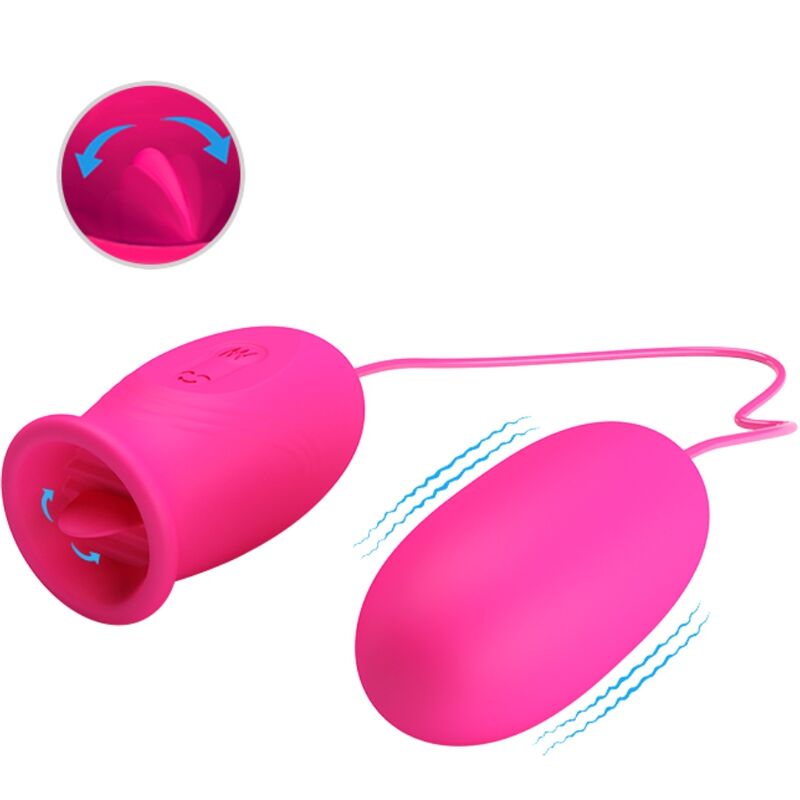 Pretty Love Daisy Vibrating Egg + Clitoris Stimulating Tongue Pink