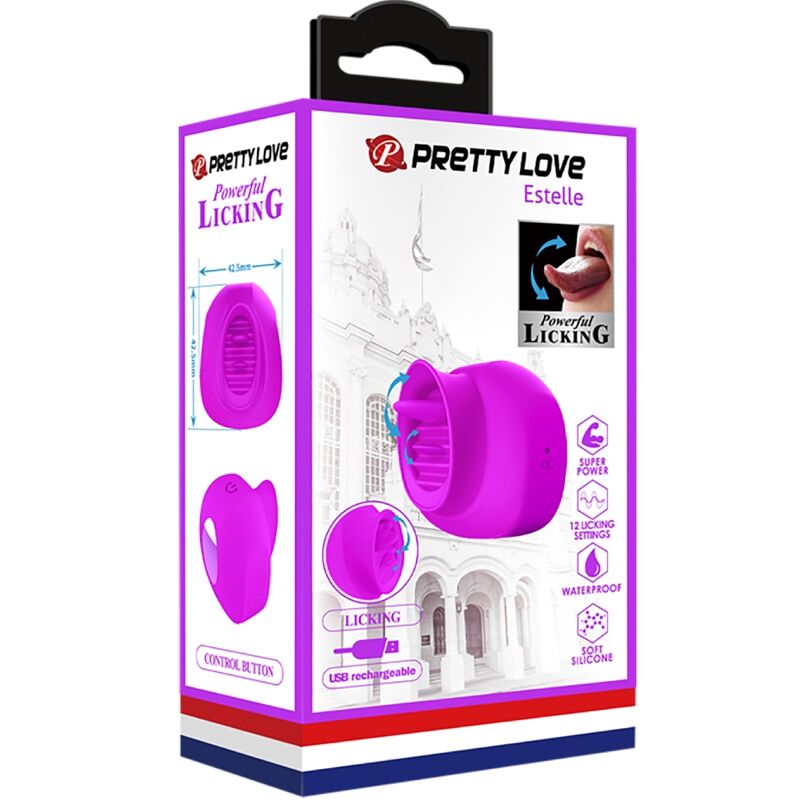 Pretty Love Estelle Tongue Clitoris Stimulator 12 Vibrations Purple