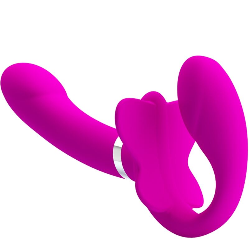 Pretty Love Valerie Double Strap-On Vibrator 12 Vibrations Purple