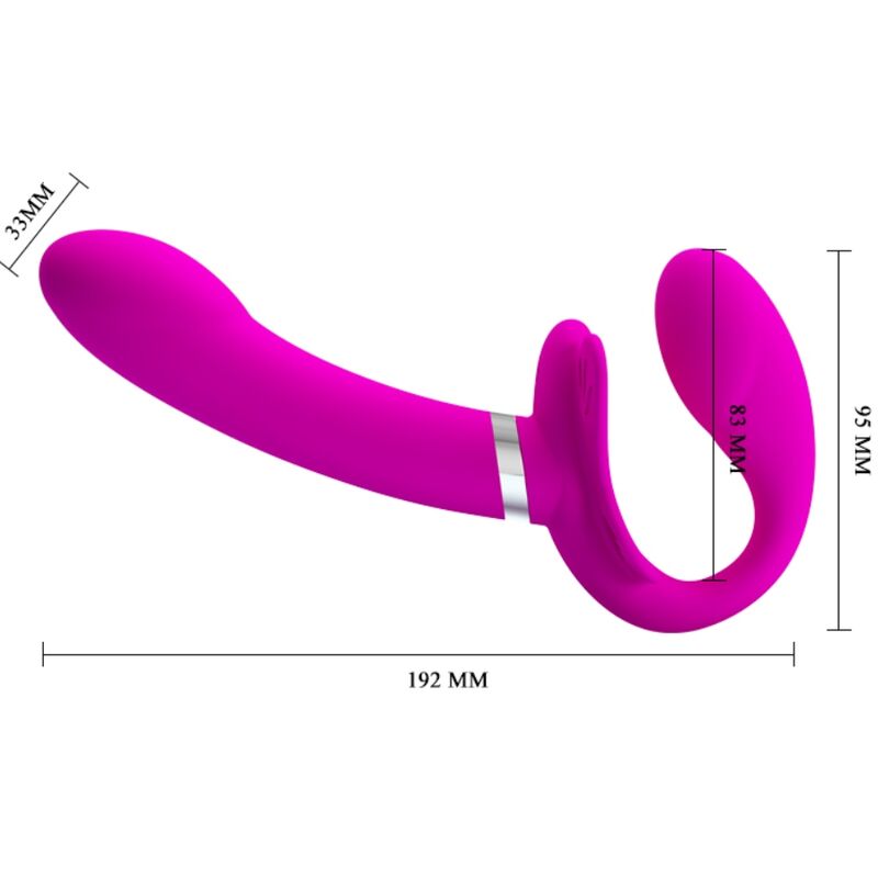 Pretty Love Valerie Double Strap-On Vibrator 12 Vibrations Purple