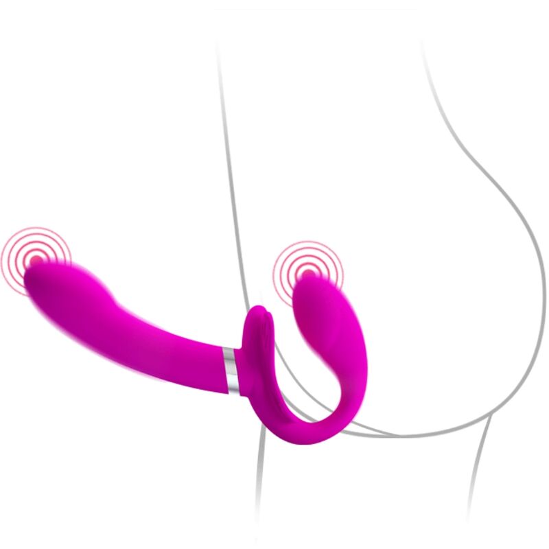 Pretty Love Valerie Double Strap-On Vibrator 12 Vibrations Purple