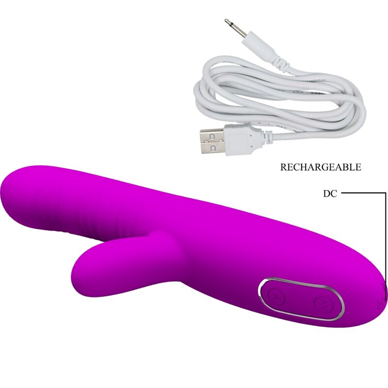 Pretty Love Angelique Multifunction Vibrator + Clitoris Stimulator Purple