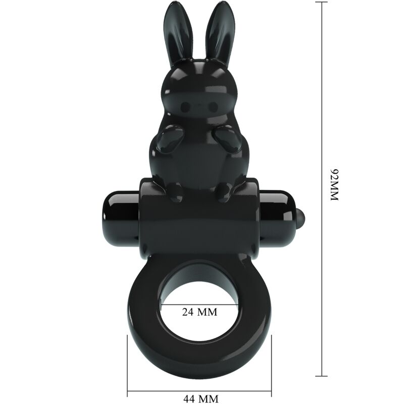Pretty Love Exciting Ring Rabbit Vibrator Ring 10 Vibrations Black