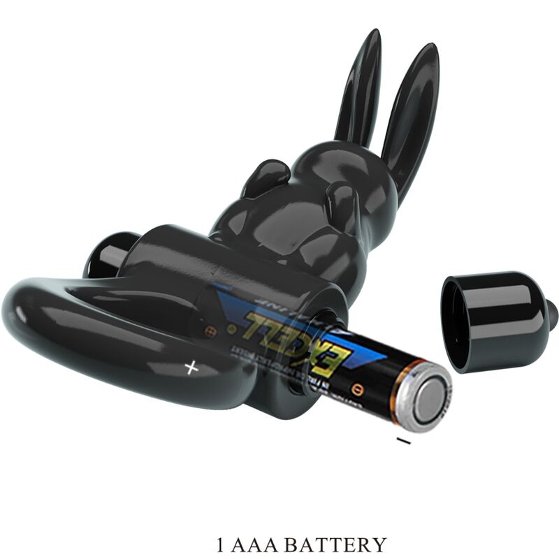 Pretty Love Exciting Ring Rabbit Vibrator Ring 10 Vibrations Black