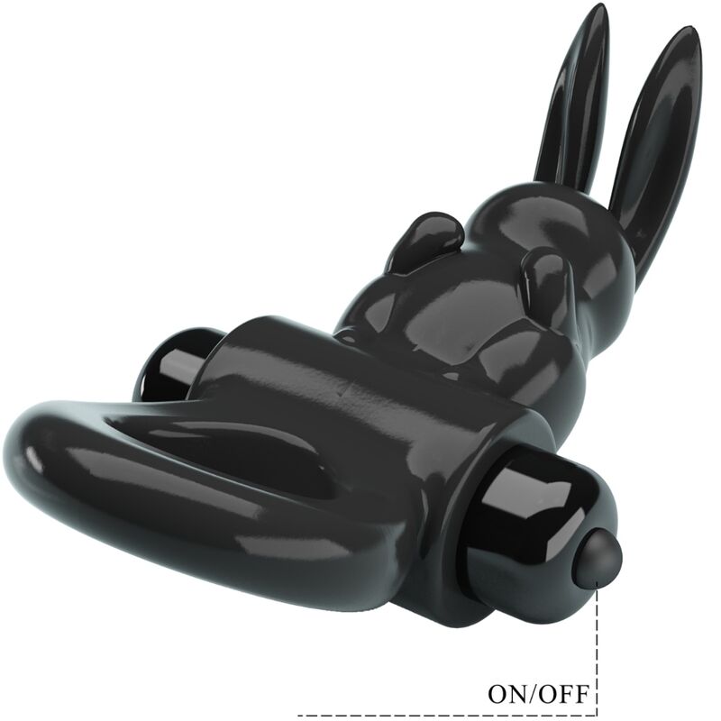 Pretty Love Exciting Ring Rabbit Vibrator Ring 10 Vibrations Black