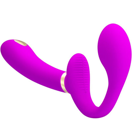 Pretty Love Thunderbird Double Strap-On Vibrator Remote Control Purple