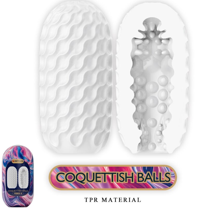 Pretty Love Coquettish Balls Silicone Male Masturbator White