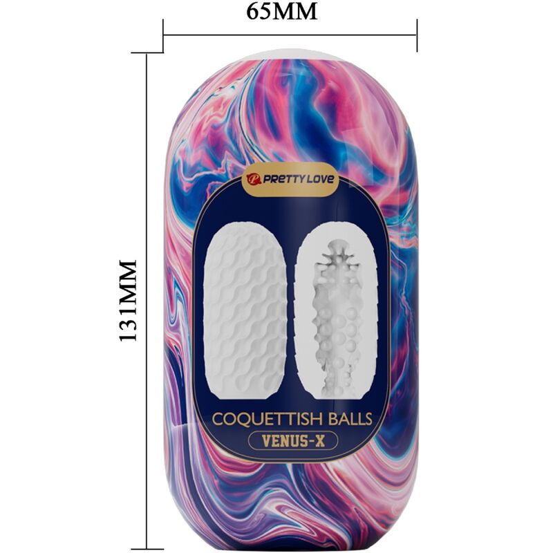 Pretty Love Coquettish Balls Silicone Male Masturbator White