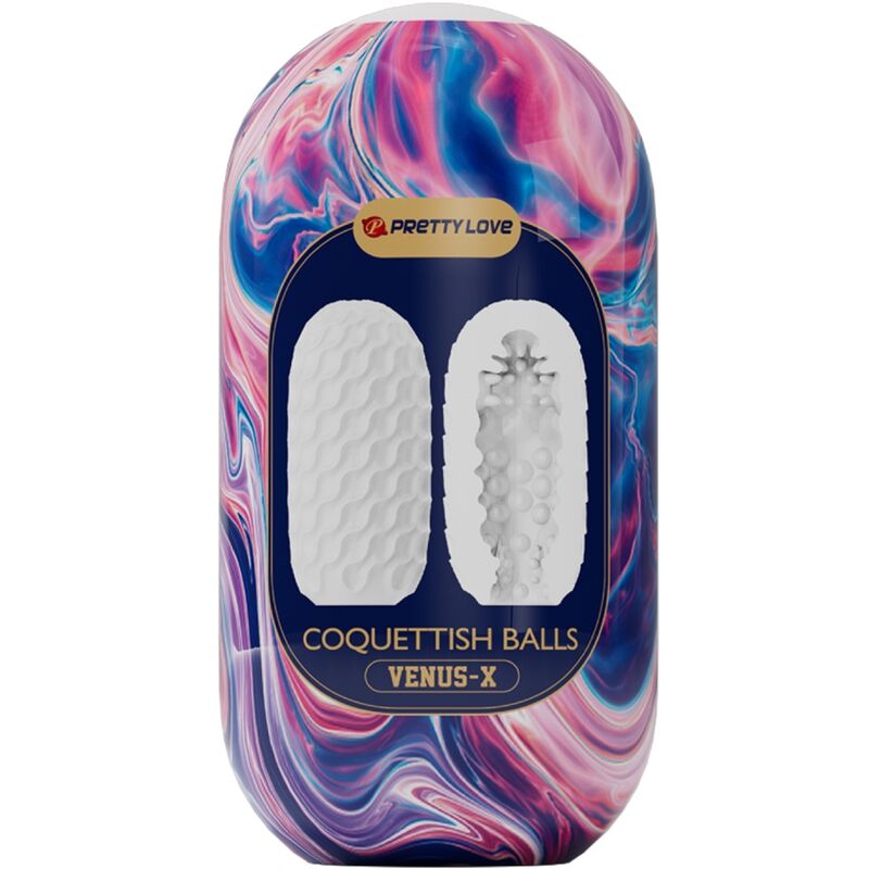 Pretty Love Coquettish Balls Silicone Male Masturbator White