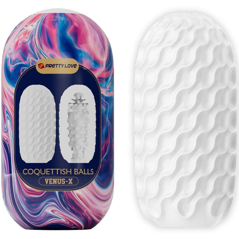 Pretty Love Coquettish Balls Silicone Male Masturbator White