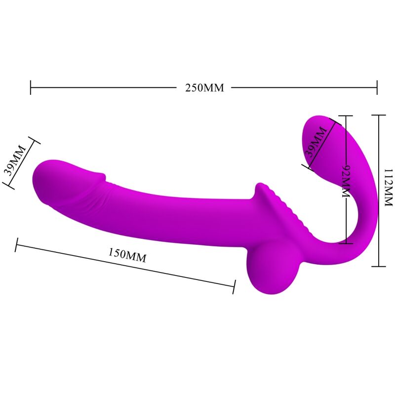 Pretty Love Kelpie Double Strap-On Stimulator Purple