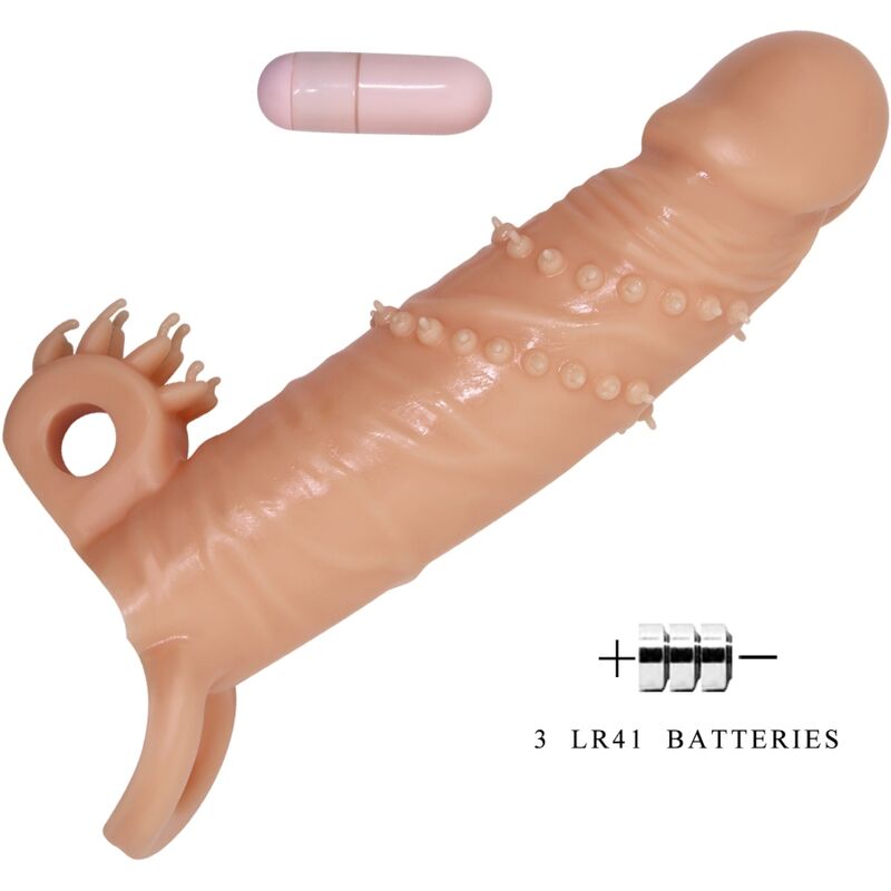 Pretty Love Connor Penis Sleeve + Clitoris Stimulator Flesh